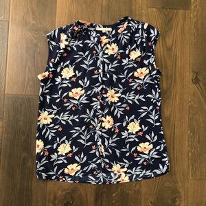 Daniel Rainn Bea Button Down Blouse, Med, Navy